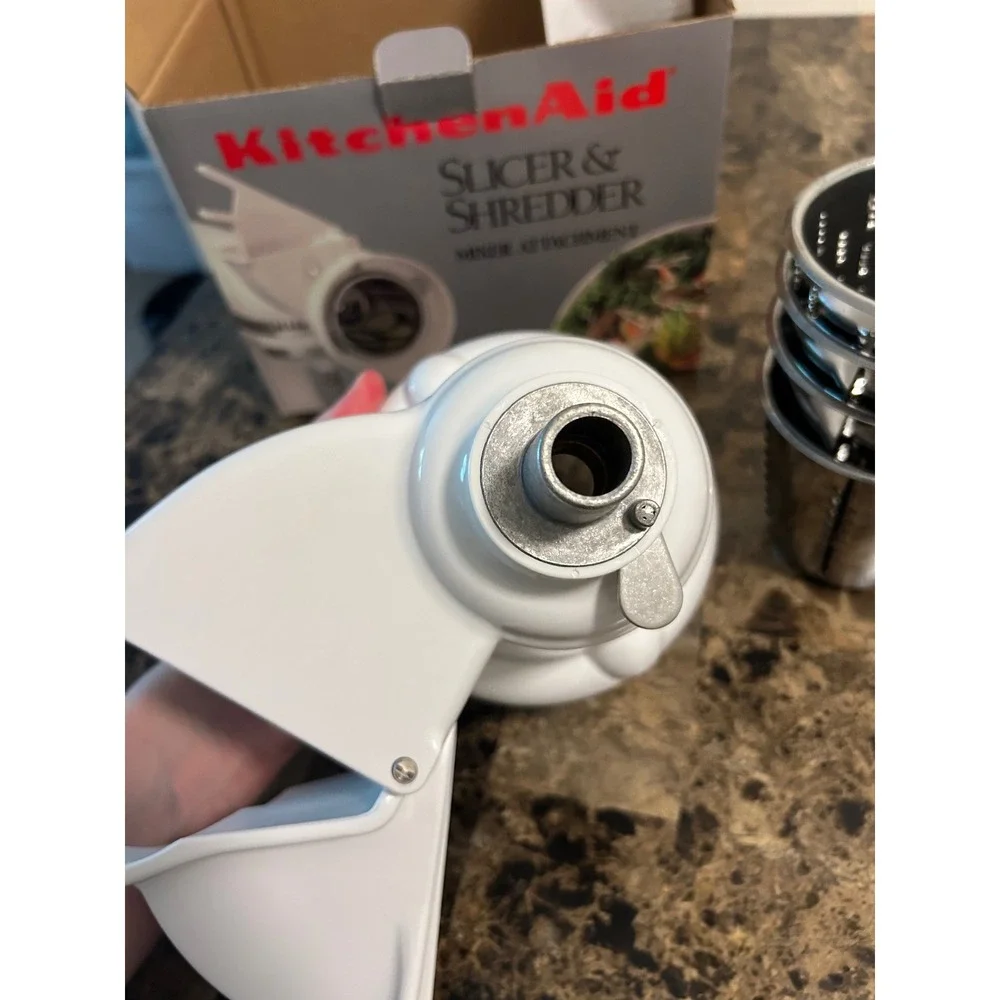 KitchenAid Slicer and Shredder Stand Mixer Attachment with 4 Cones White